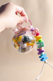 Honey Candies in Globe with Customised Key Chain
